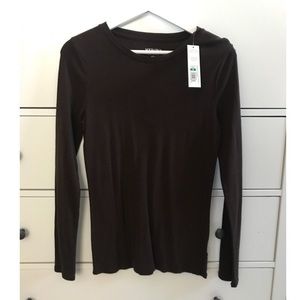Women’s long sleeved chocolate brown shirt